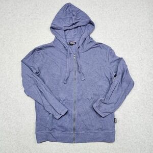 Patagonia Sweatshirt Womens Medium Blue Organic French Terry Cotton Hoody Zip Up